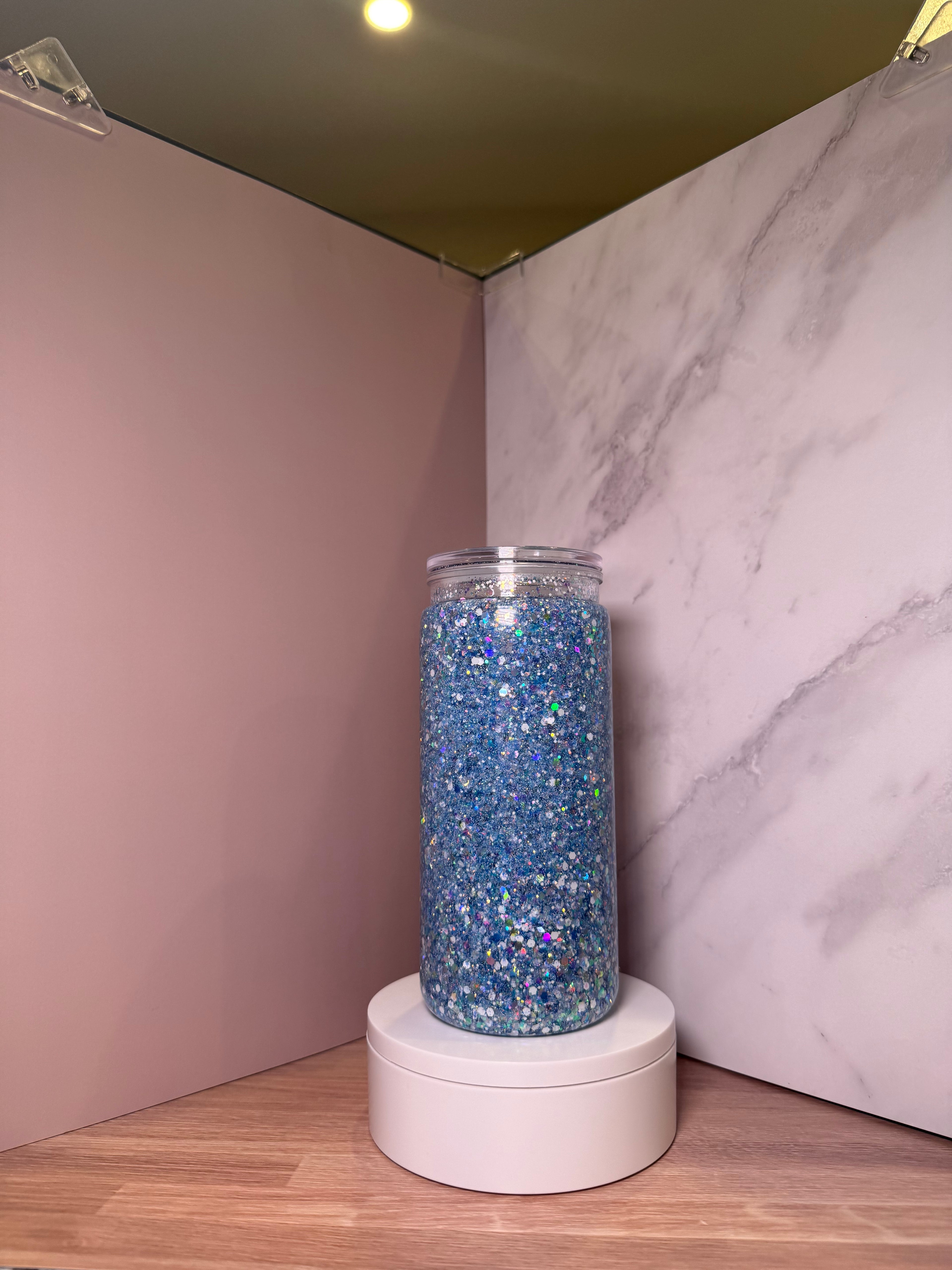 20 oz Blue Acrylic Snow Globe