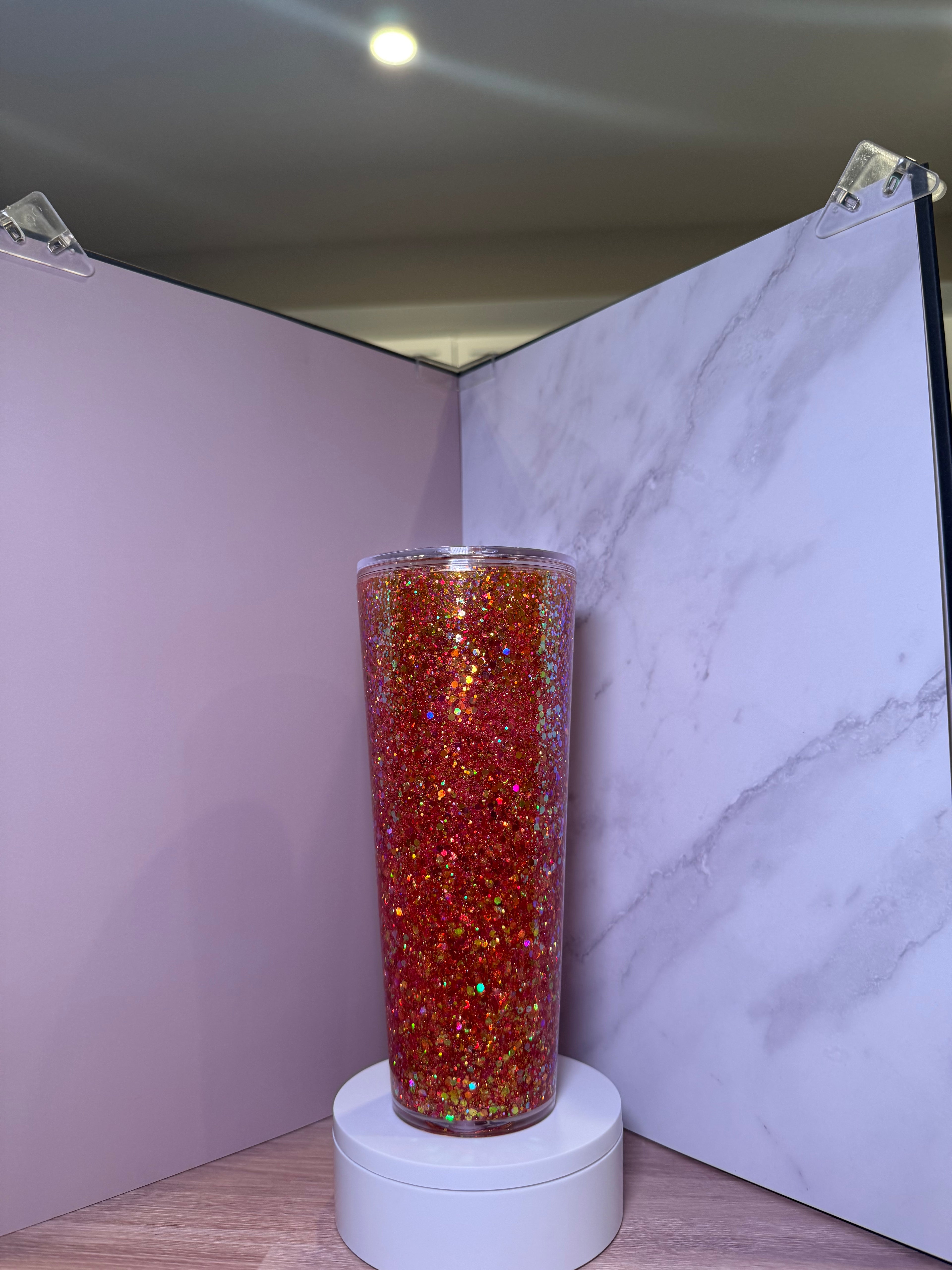 24 oz Red Acrylic Snow Globe