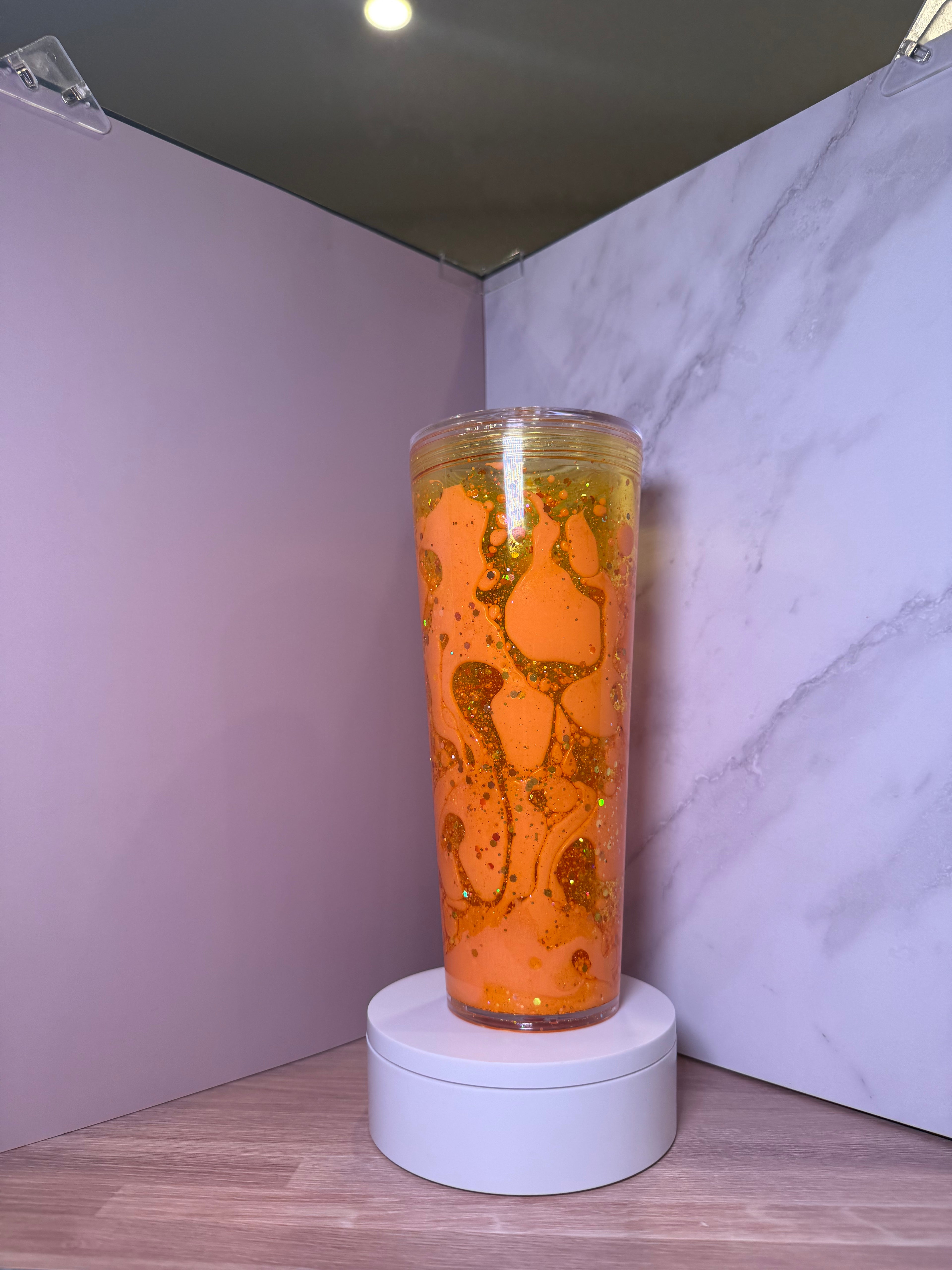 24 oz Yellow Acrylic Snow Globe